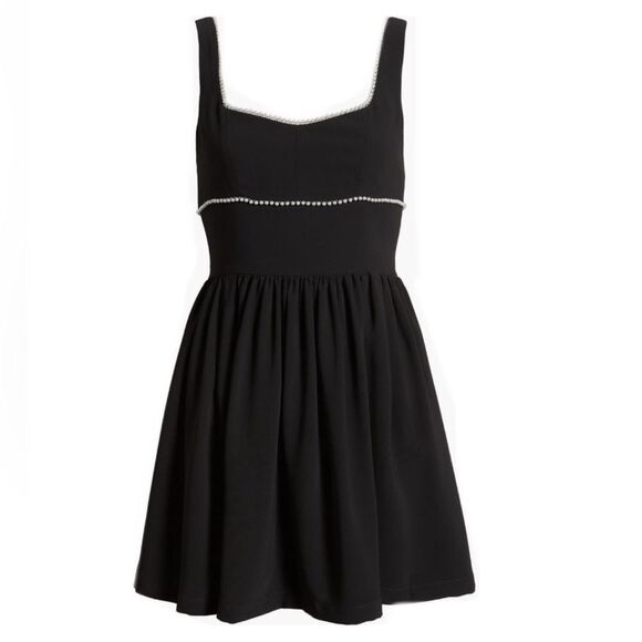 Amanda Uprichard Bijou Imitation Pearl-Trimmed Fit & Flare Minidress M - Picture 2 of 9